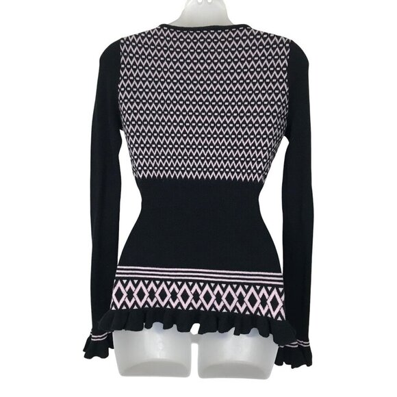 Milly Of New York Black And Pink Y2K Sweater Size M - Picture 6 of 9